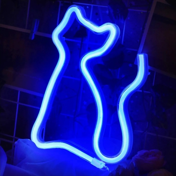 Multicolored Kitty Neon Sign LED Cat Wall Decor Lamp Decor USB or Batteries New - Picture 7 of 7
